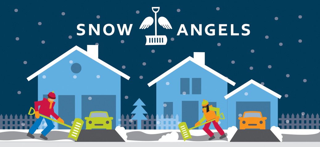 Promotional graphic for the City's Snow Angels program
