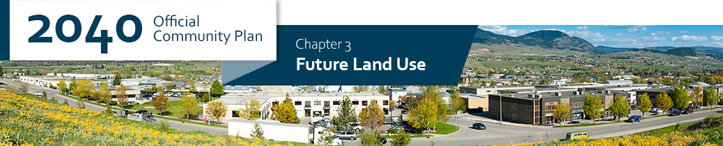 2040 OCP - Chapter 3 - Future Land Use chapter header, image of industrial zoned area in Kelowna