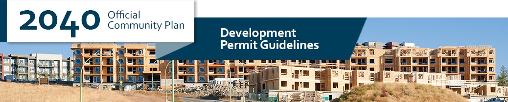 2040 OCP - Development Permit Guidelines chapter header, image of development