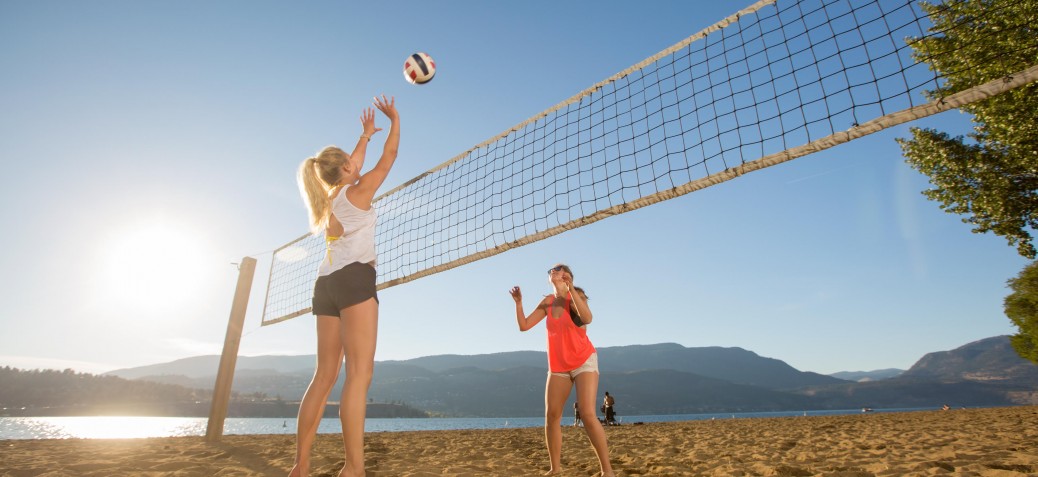Volleyball courts at Hot Sands Beach in City Park